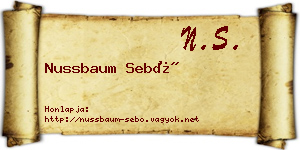Nussbaum Sebő névjegykártya